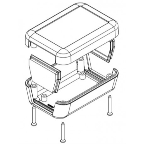 1552D1GY, Hammond kleine Gehäuse, ABS, IP54, schwer entflammbar, mit Vertiefung für Display oder Tastatur, 1552 Serie