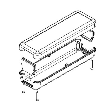 1552D5GY, Hammond small enclosures, ABS, IP54, flame-retardant, recessed top for display or keypad, 1552 series
