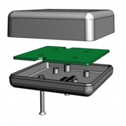 1593JBK, Hammond plastic enclosures, ABS, IP54, with end panel/end panels, recessed top for display or keypad, 1593 series