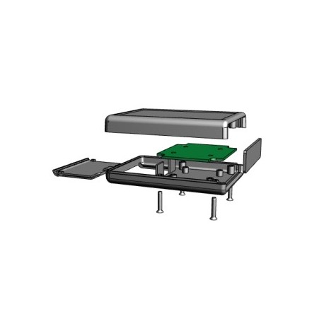 1593SGY, Hammond plastic enclosures, ABS, IP54, with end panel/end panels, recessed top for display or keypad, 1593 series