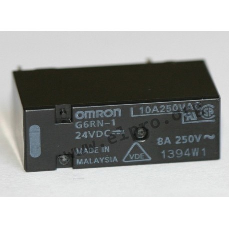 G6RN-15DC, Omron PCB relays, 8A, 1 changeover contact, G6RN series