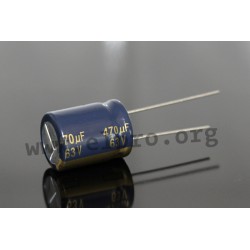 EEUFC0J471, Panasonic electrolytic capacitors, radial, 105°C, low ESR, FC series