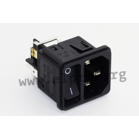 DC11.0001.203, Schurter IEC insert connectors, with rocker switch, DC11 series