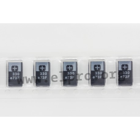 10TPF150ML, Panasonic polymer tantalum capacitors, SMD, Poscap, TPF series