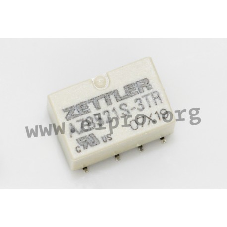 AZ8521S-5TR, Zettler SMD PCB relays, 2A, 2 changeover contacts, AZ8521 series