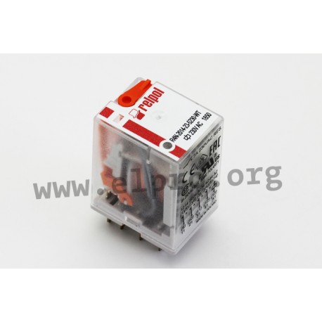 R4N-2014-23-1012-WT, Relpol industrial relays, 7A, 4 changeover contacts, R4N series
