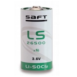 LS26500, Saft lithium thionyl chloride batteries, 3,6V, LS and LSH series
