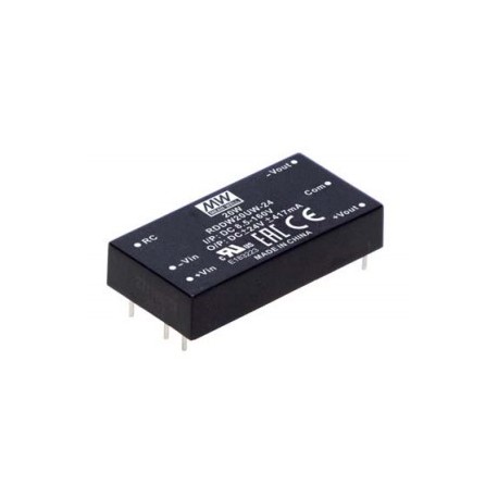 RDDW20UW-12, Mean Well DC/DC converters, 20W, EN 50155 railway certificate, 2"x1", RDDW20UW series