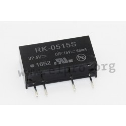 RK-0505S/P, Recom DC/DC converters, 1W, SIL7 housing, for medical technology, RH and RK series