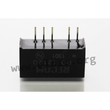 RD-2415D/P, Recom DC/DC converters, 2W, SIL7 housing, RD series