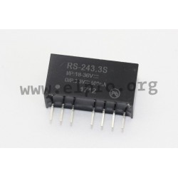 RS-2405S/H2, Recom DC/DC converters, 2W, SIL8 housing, regulated, RS series