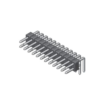 088-2-072-0-T-XS0-1000, MPE Garry pin headers, double-row, angled, pitch 2,54mm, 088 series