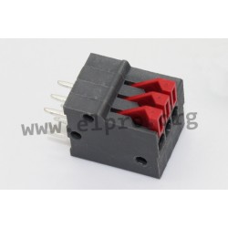 AKZ4791/3KD-2.54-V-BASALTGRAU, PTR spring terminal blocks, pitch 2,54mm, 9A, with lever, 90°, AKZ4791 series
