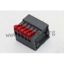 AKZ4791/5KD-2.54-V-BASALTGRAU, PTR spring terminal blocks, pitch 2,54mm, 9A, with lever, 90°, AKZ4791 series