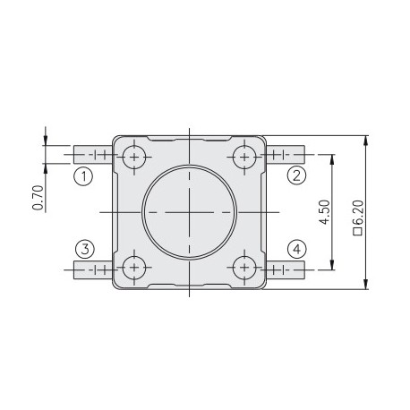 DTSM-66R-V-T/R, Diptronics tact switches, SMD, 6x6mm, DTSM6 series