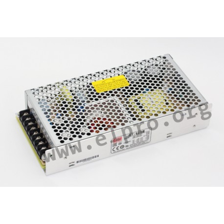 RT-125A, Mean Well switching power supplies, 125W, enclosed, triple output, RT-125 series