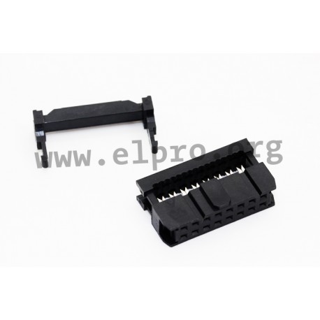 5314-16YBSOBW01, Jin Ling IDC female headers, pitch 2,54mm, low cost, 5314 series