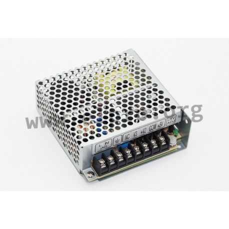 RT-50B, Mean Well switching power supplies, 50W, enclosed, triple output, RT-50 series