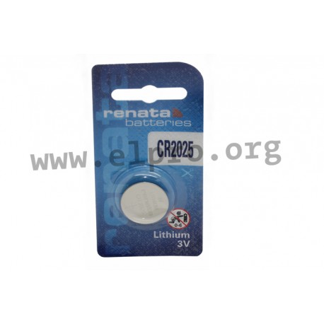 CR2025.MFR.SC, Renata lithium manganese dioxide button cells, single packed, CR series