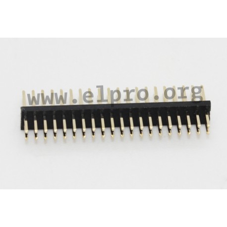176-2-040-0-F-XS0-0820, MPE Garry pin headers, pitch 1,27mm, gold-plated, 176 series