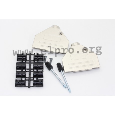 AMET-25 RS, Assmann D-sub backshells, metal, straight cable outlet, EMC, AMET series