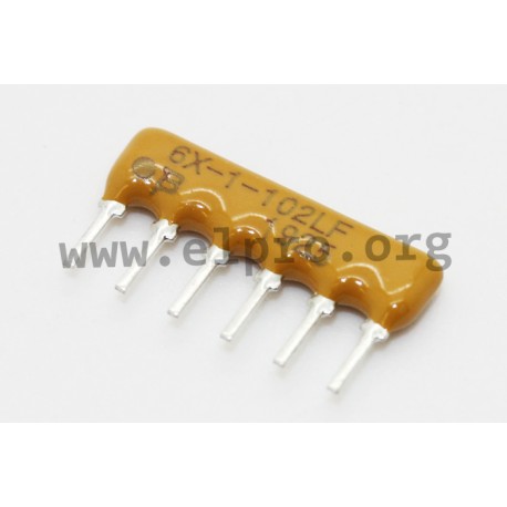 4606X-101-101LF, Bourns resistor networks, 6 pins/5 resistors, 4600X series