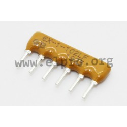 4606X-101-104LF, Bourns resistor networks, 6 pins/5 resistors, 4600X series
