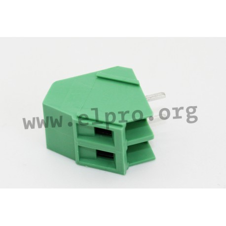 DG103-5.0-02P-14-00AH, Degson terminal blocks, pitch 5mm, 24A, screw-cage clamp principle, 45°, DG103-5.0 series