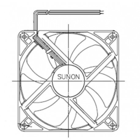 D12020810G-03, Sunon fans, 120x120x25mm, 12V DC, EEC/MEC/HAC series