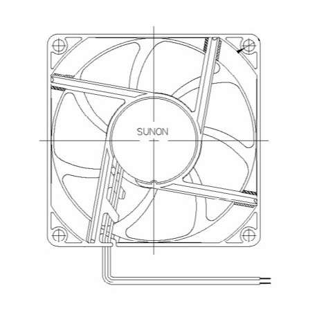 D08074170G-00, Sunon Lüfter, 80x80x25mm, 12V DC, EE/EF/MF/HA/GF Serie