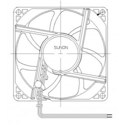 D08070960G-00, Sunon fans, 80x80x25mm, 12V DC, EE/EF/MF/HA/GF series