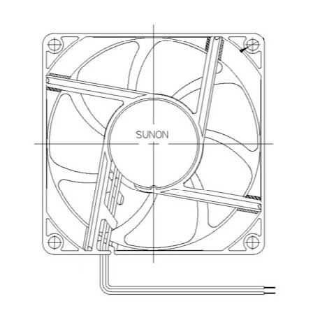 D08074420G-00, Sunon Lüfter, 80x80x25mm, 24V DC, EE/EF/MF/GE Serie