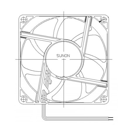 D08074600G-00, Sunon fans, 80x80x25mm, 24V DC, EE/EF/MF/GE series
