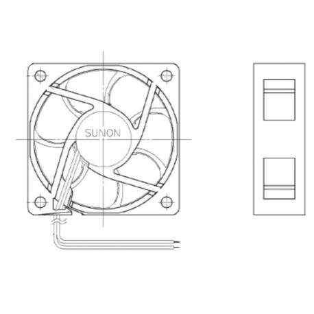 D06083050G-01, Sunon Lüfter, 60x60x20mm, 24V DC, MF Serie