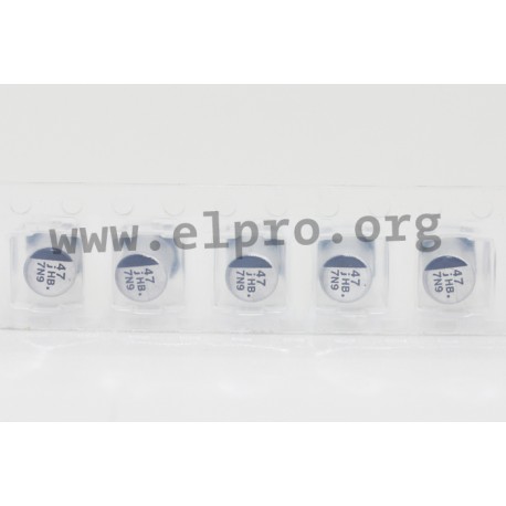 EEEHB0J101P, Panasonic electrolytic capacitors, SMD, 105°, 2000h, HB series
