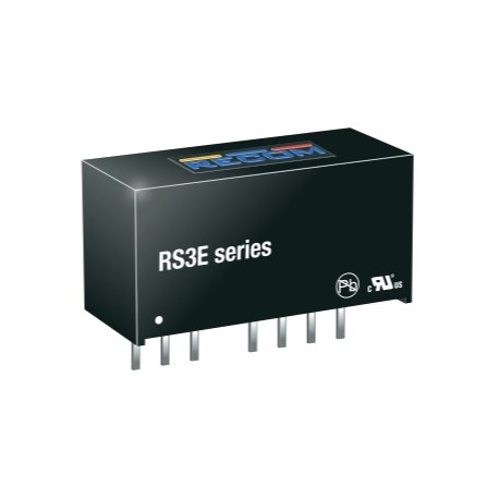 RS3E-243.3S/H3, Recom DC/DC converters, 3W, SIL8 housing, RS3 series