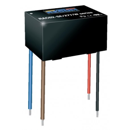 RAC02-12SE/277/W, Recom AC/DC converters, 2W, PCB, RAC02-E/277/W series