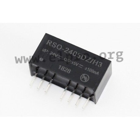 RSO-2412DZ, Recom DC/DC converters, 1W, SIL8 housing, regulated, RSO series