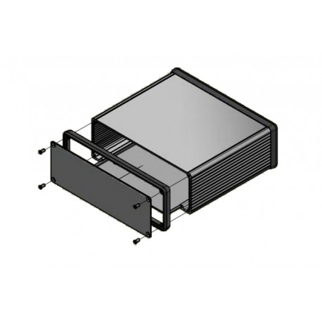 1455U1601BK, Hammond diecast extruded aluminium enclosures, with aluminium end panels, 1455 series