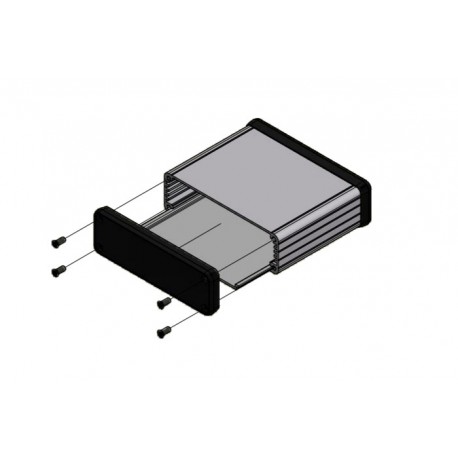 1455L802BK, Hammond diecast extruded aluminium enclosures, with end panels, 1455 series