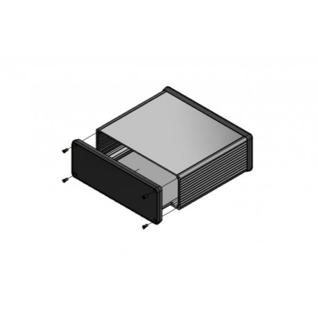 1455U1602BK, Hammond diecast extruded aluminium enclosures, with end panels, 1455 series