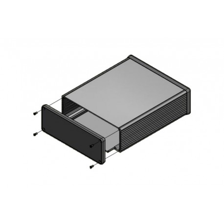1455U2202BK, Hammond diecast extruded aluminium enclosures, with end panels, 1455 series