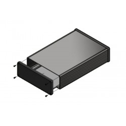 1455U2802BK, Hammond diecast extruded aluminium enclosures, with end panels, 1455 series