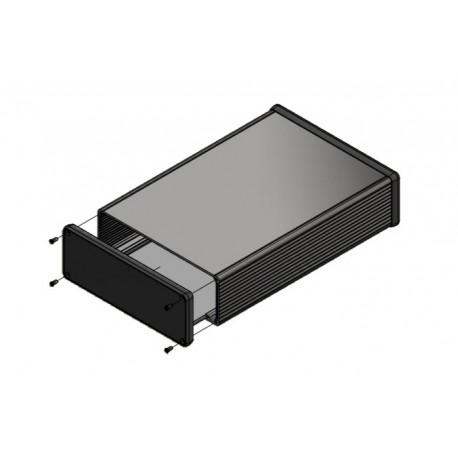 1455U2802BK, Hammond diecast extruded aluminium enclosures, with end panels, 1455 series