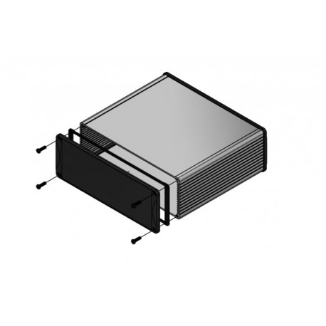 1457U1601BK, Hammond diecast extruded aluminium enclosures, IP65, with aluminium end panels, 1457 series