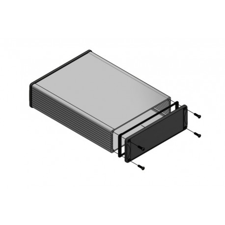1457T2201BK, Hammond diecast extruded aluminium enclosures, IP65, with aluminium end panels, 1457 series