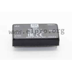 RDDW60G-15, Mean Well DC/DC converters, 60W, EN 50155 railway certificate, 2"x1", RDDW60 series