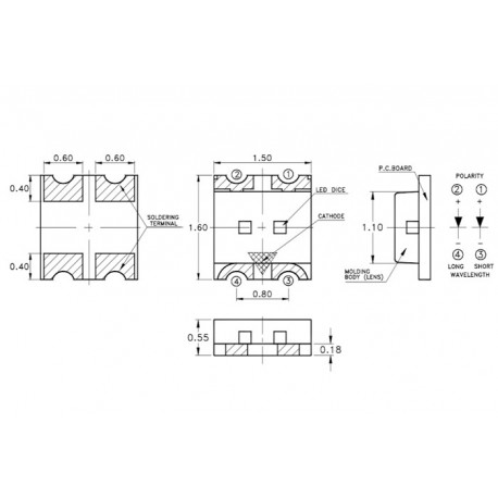 LTST-C195KGJRKT, LiteOn SMD light-emitting diodes, bicoloured, clear, 0606 housing, LTST-C195 series