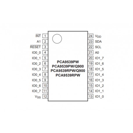 PCA 9539 PW reel, NXP I²C bus controllers and peripherals, PCA95 and PCF85 series