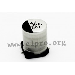 EEEHAC221XAP, Panasonic electrolytic capacitors, SMD, 105°C, 1000h, HA series